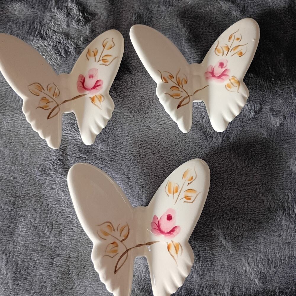 Vintage porcelain butterfly set wall decor
